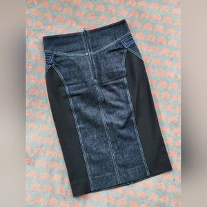 Diane Von Furstenberg Denim Pencil Skirt Size 8